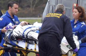 After suffering a seizure, Ted Kennedy was flown by helicopter to a Boston hospital