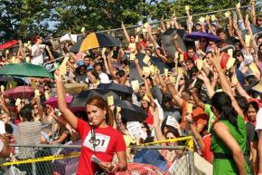 A general assembly of University of Puerto Rico students holds a vote reauthorizing a strike