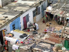 An impoverished slum in Ghana