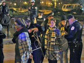 Occupy Chicago activists being arrested in Grant Park on October 22