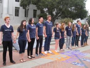 Take Back the Night 2013 on the steps of Sproul Hall at UC Berkeley