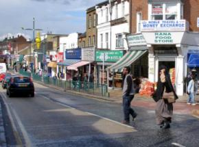 On the streets outside the Upton Park station in East London